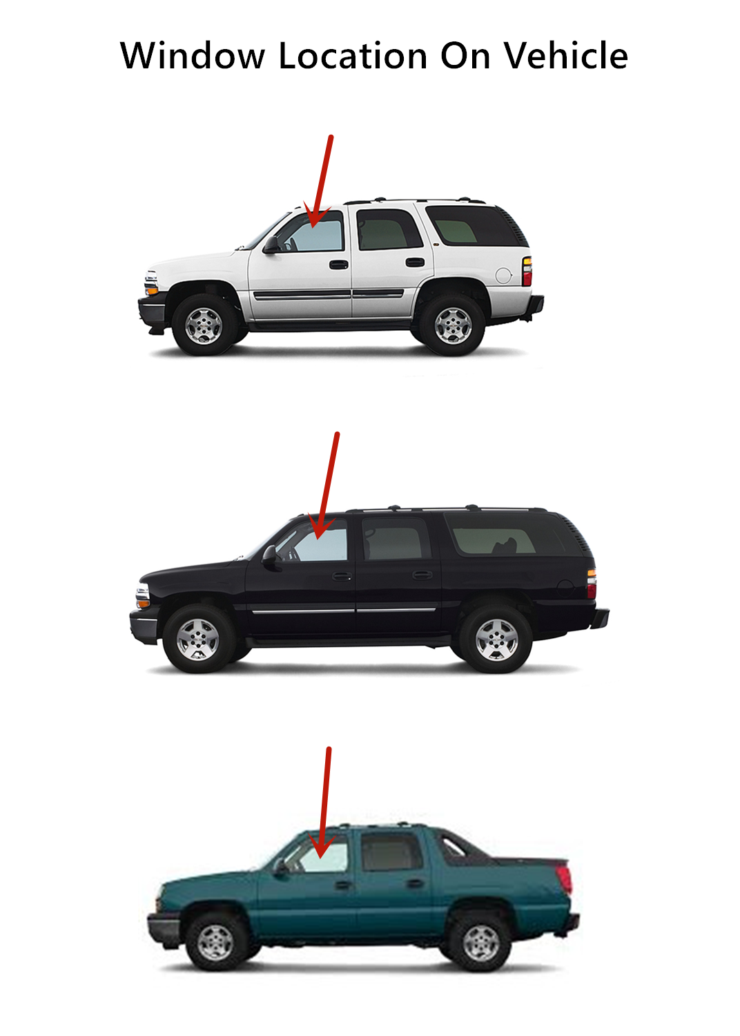 Driver Left Front Door Window Door Glass Compatible with Cadillac Escalade Escalade EXT Escalade ESV 2000-2006 / GMC Yukon Yukon XL 2000-2006 / Yukon Denali 2001-2006 Models