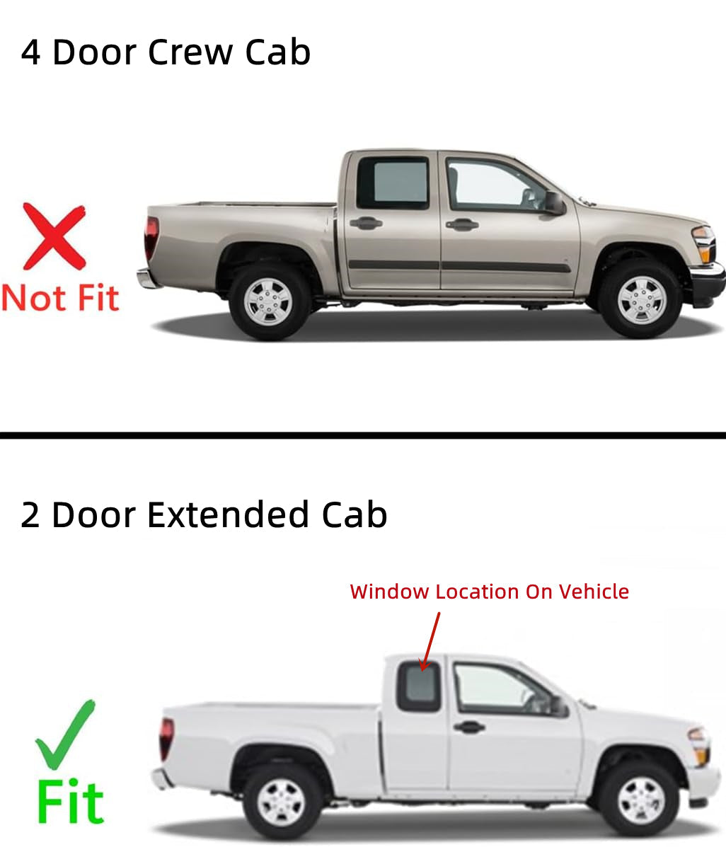 Passenger Right Side Quarter Window Quarter Glass Compatible with Isuzu i280 / i290 / i370 2 Door Extended Cab 2006-2010 Models