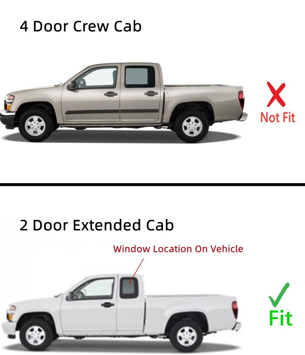 Driver Left Side Quarter Window Quarter Glass Compatible with Isuzu i280 i290 i370 2006-2010/Chevrolet Colorado 2004-2012/GMC Canyon 2004-2012 2 Door Extended Cab Models