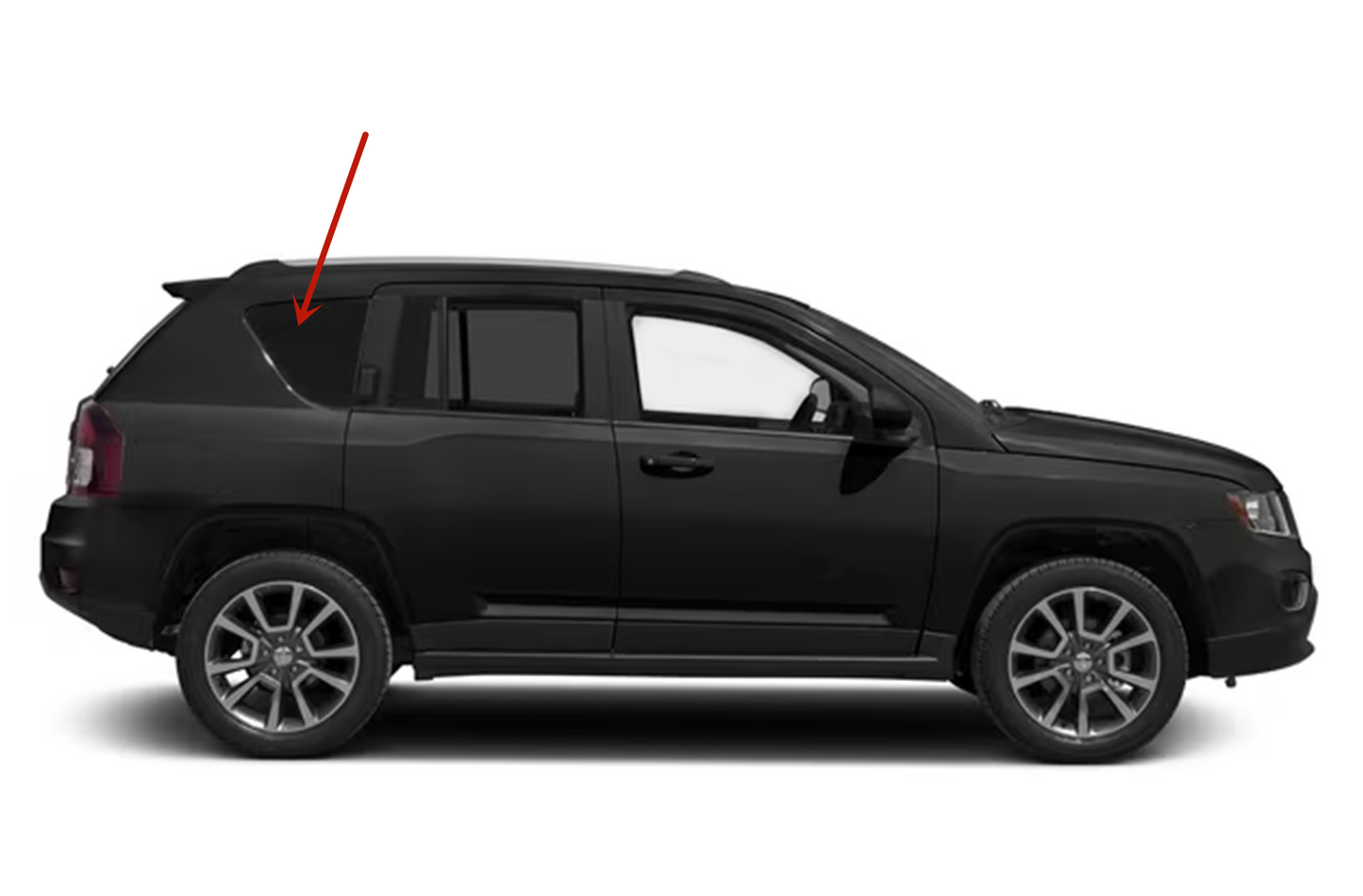 Passenger Right Side Rear Quarter Window Quarter Glass Compatible with Jeep Compass 2007-2016 Models/ Compass MK 2017 Models