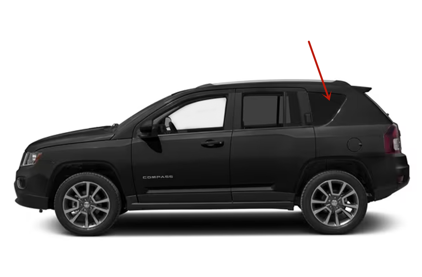 Driver Left Side Rear Quarter Window Quarter Glass Compatible with Jeep Compass 2007-2016 Models/ Compass MK 2017 Models