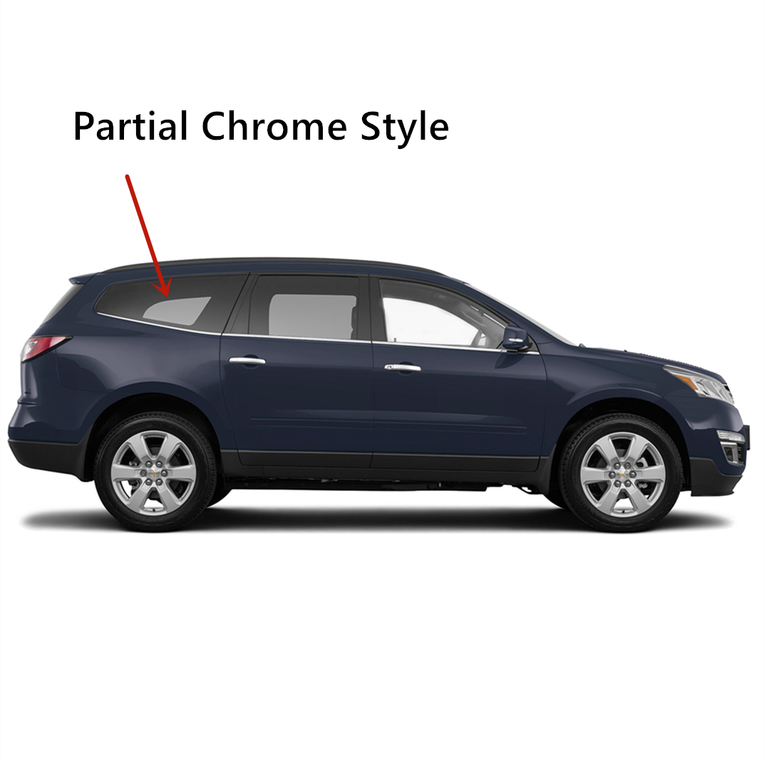 Partial Chrome Style Passenger Right Side Rear Quarter Window Quarter Glass Compatible with Chevrolet Traverse 2009-2017 Models