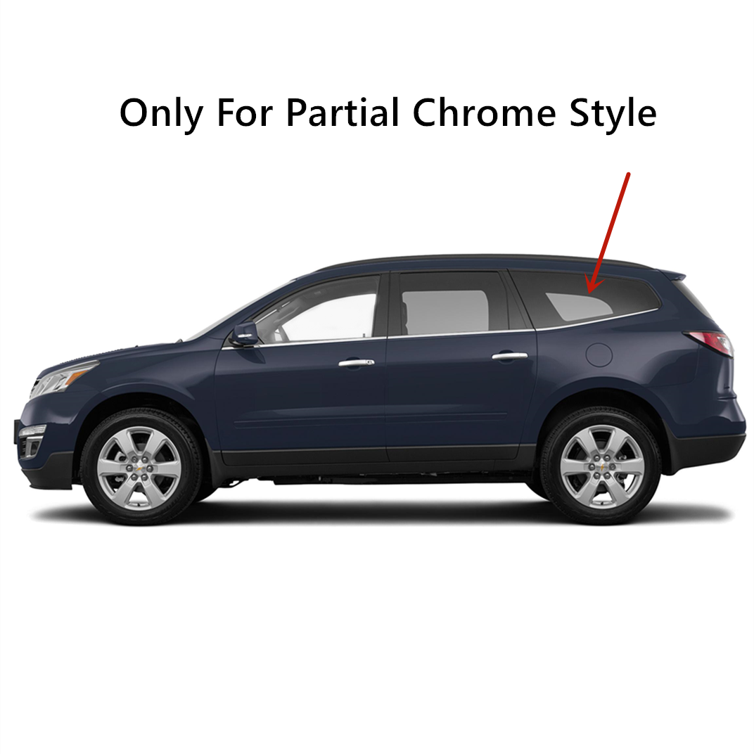 Partial Chrome Style Driver Left Side Rear Quarter Window Quarter Glass Compatible with Chevrolet Traverse 2009-2017 Models
