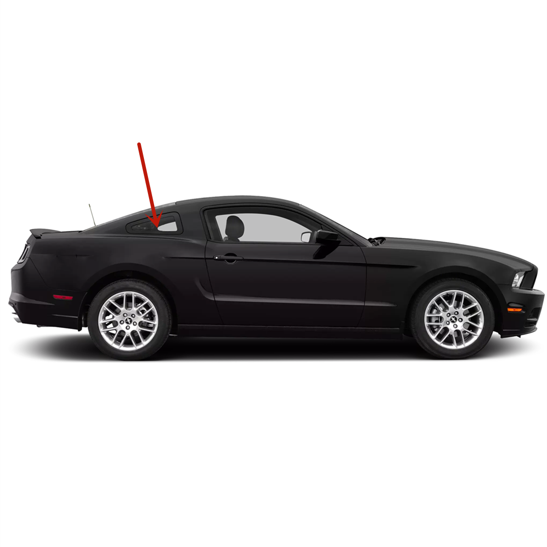Passenger Right Side Quarter Glass Quarter Window Compatible with Ford Mustang 2 Door Coupe 2010-2014 Models