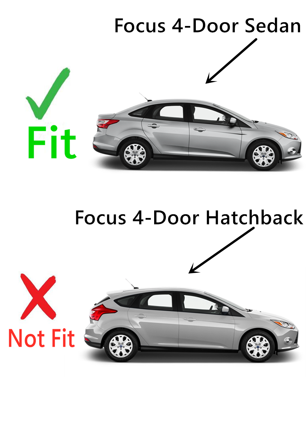 OE Black Moulding Passenger Right Side Rear Quarter Window Quarter Glass Compatible with Ford Focus 4 Door Sedan 2012-2018 Models