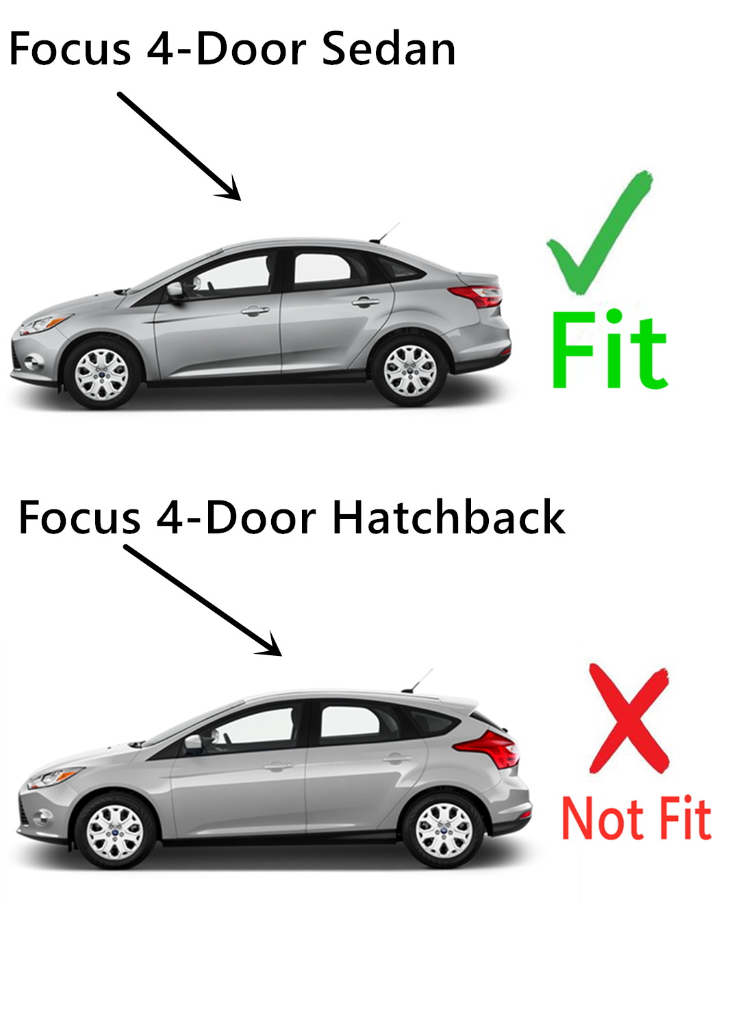 OE Black Moulding Driver Left Side Rear Quarter Window Quarter Glass Compatible with Ford Focus 4 Door Sedan 2012-2018 Models