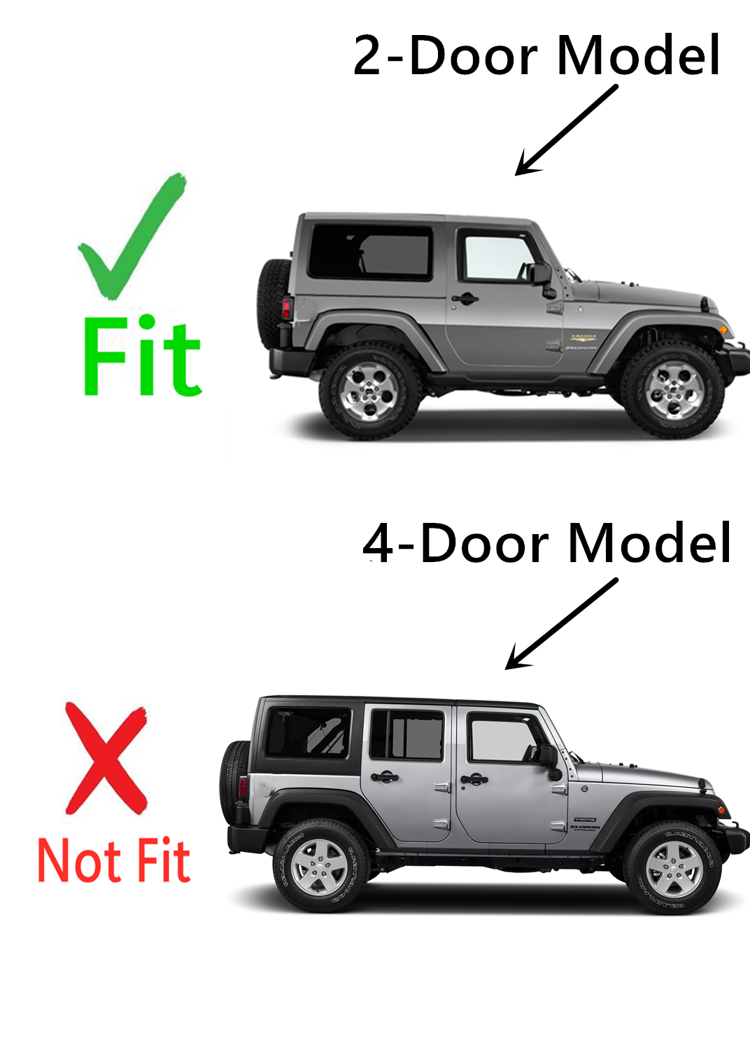 Passenger Right Side Quarter Window Quarter Glass Compatible with Jeep Wrangler 2011-2017 / Wrangler JK  2018 2-Door Utility Models