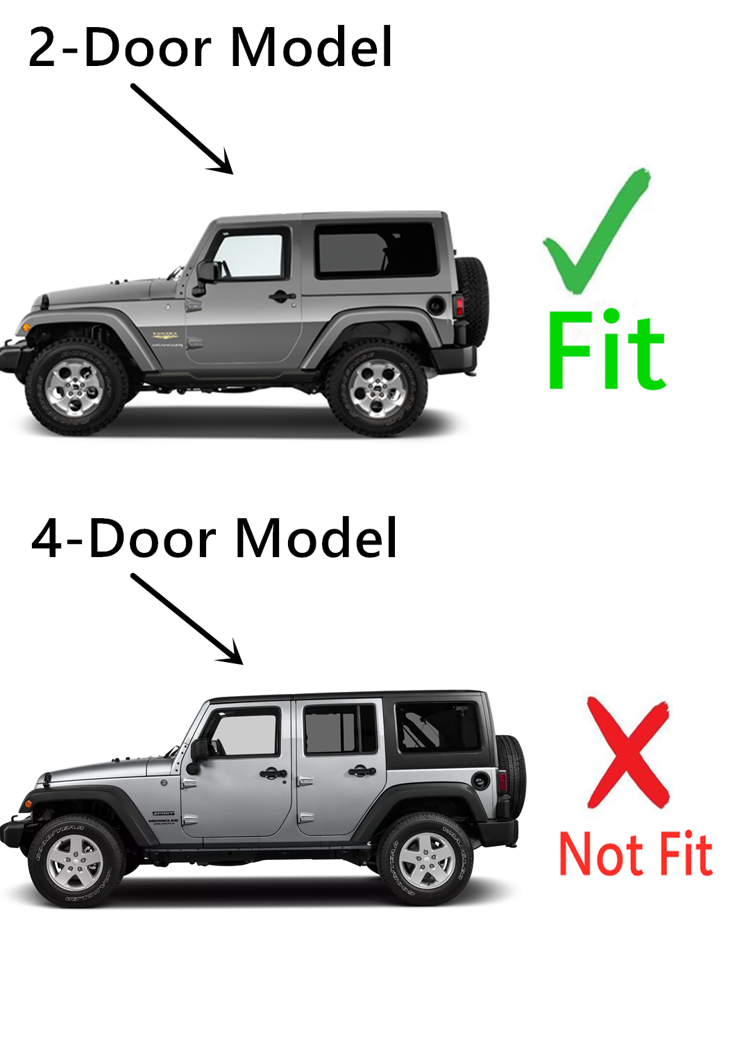 Driver Left Side Quarter Window Quarter Glass Compatible with Jeep Wrangler 2011-2017 / Wrangler JK  2018 2-Door Utility Models