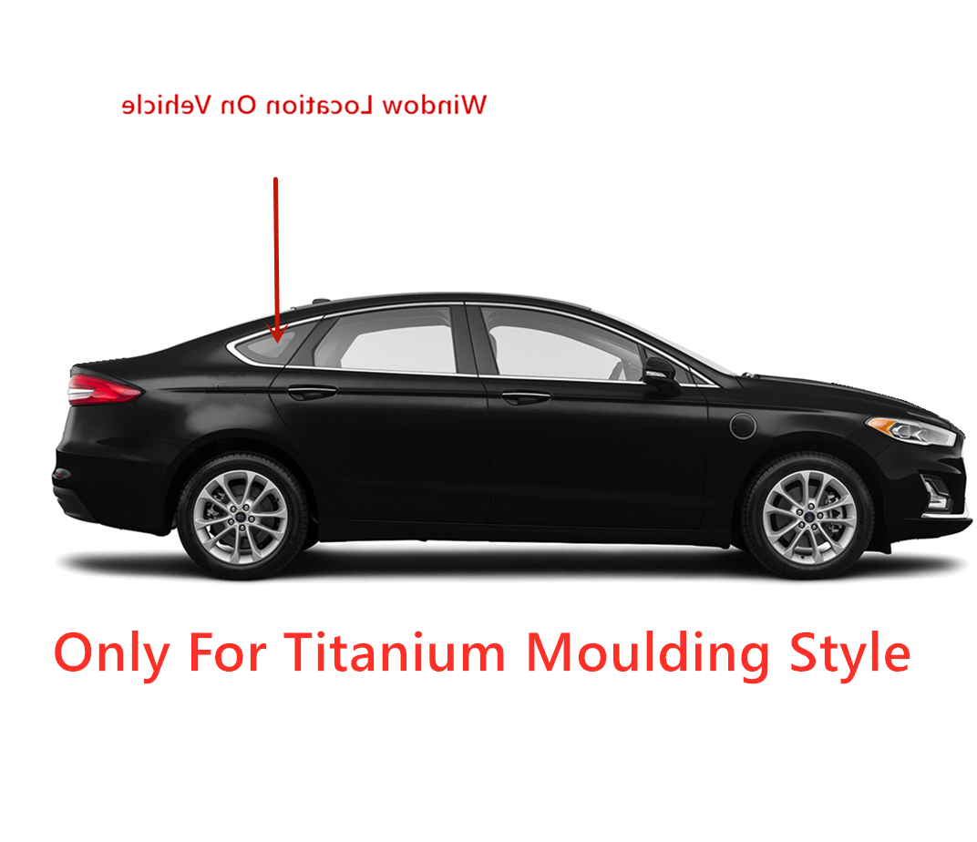 OE Titanium Moulding Passenger Right Side Quarter Window Quarter Glass Compatible with Ford Fusion 2013-2020 Models