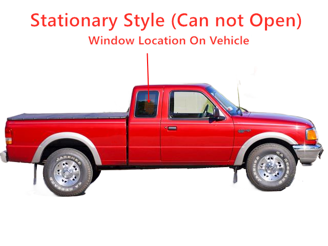 Stationary Passenger Right Side Rear Quarter Window Door Glass Compatible with Ford Ranger/Mazda B2300 B3000 B4000 Super/Extended Cab 1993-1997 Models