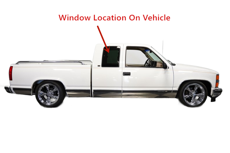 Movable Passenger Right Side Quarter Window Quarter GlassW/Frame & Latch Compatible with Chevrolet/GMC Pickup C1500 K1500 1988-1999 / C2500 K2500 C3500 K3500 1988-2000 2 Door Extended Cab Models