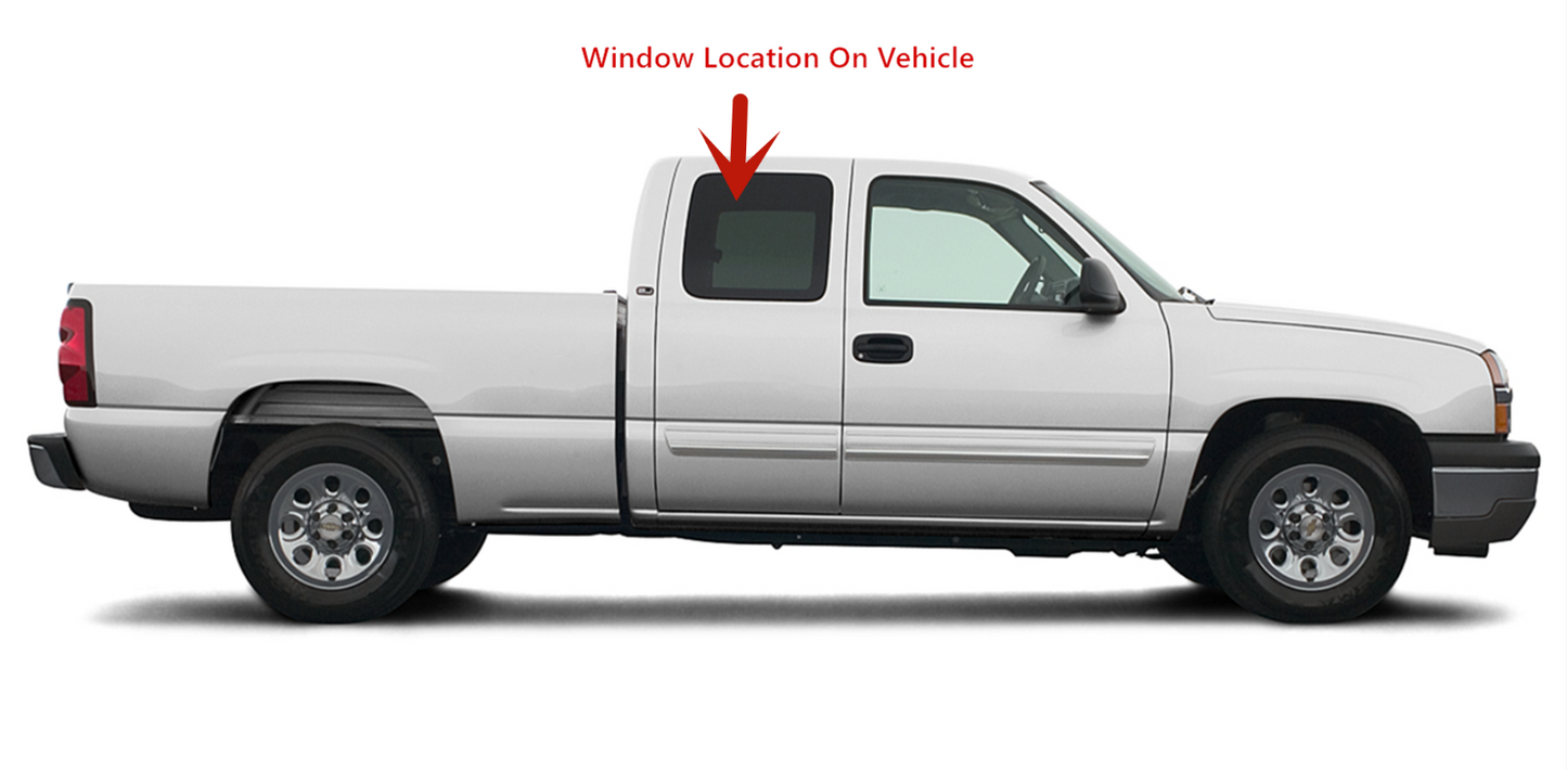 Privacy Movable Passenger Right Side Rear Quarter Window Quarter Glass With Frame & Latch Compatible with GMC Sierra 1999-2006 / Sierra Classic 2007 Extended Cab Pickup Models