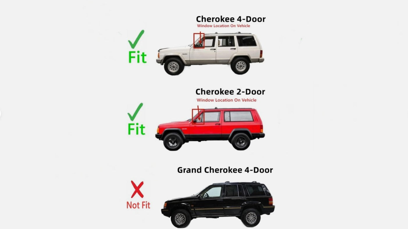 Movable Driver Left Side Front Vent Window Vent Glass Compatible with Jeep Cherokee 1993-1994 Models