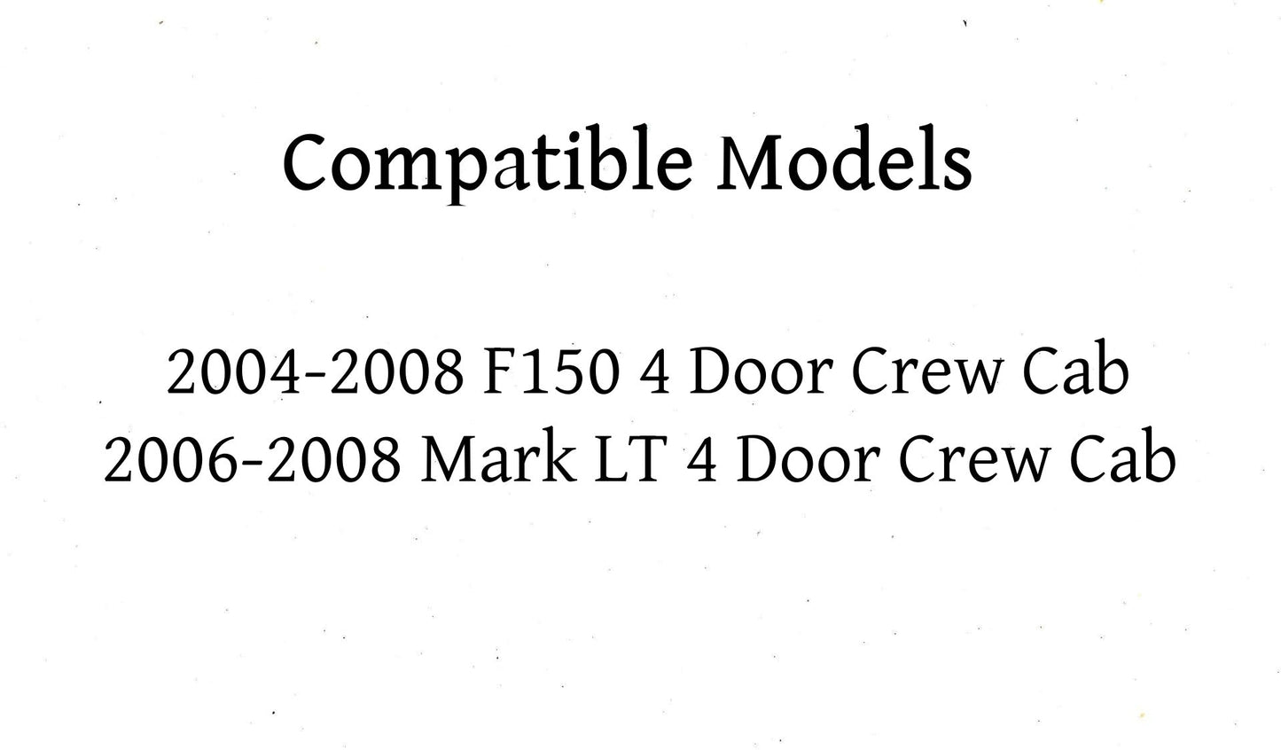 Passenger Right Rear Door Window Door Glass Compatible with Ford F150/Lincoln Mark LT 4 Door Crew Cab 2004-2008 Models