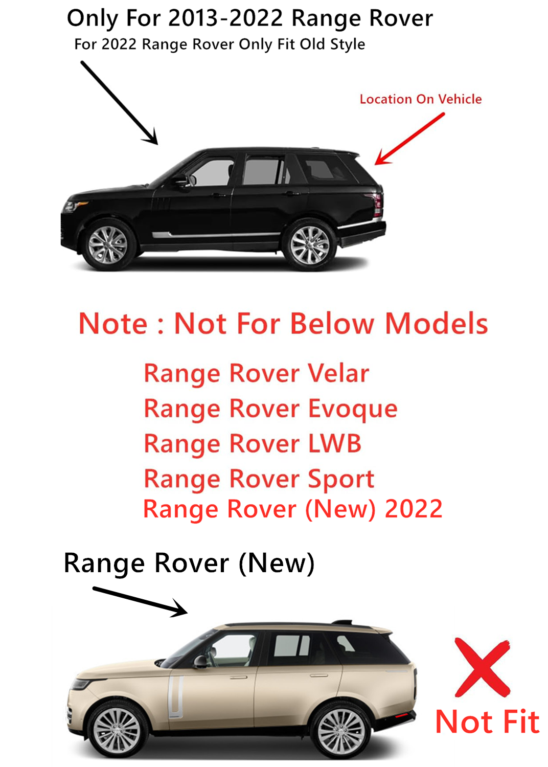Heated Back Tailgate Window Back Glass Compatible with Land Rover Range Rover 2013-2022 Models