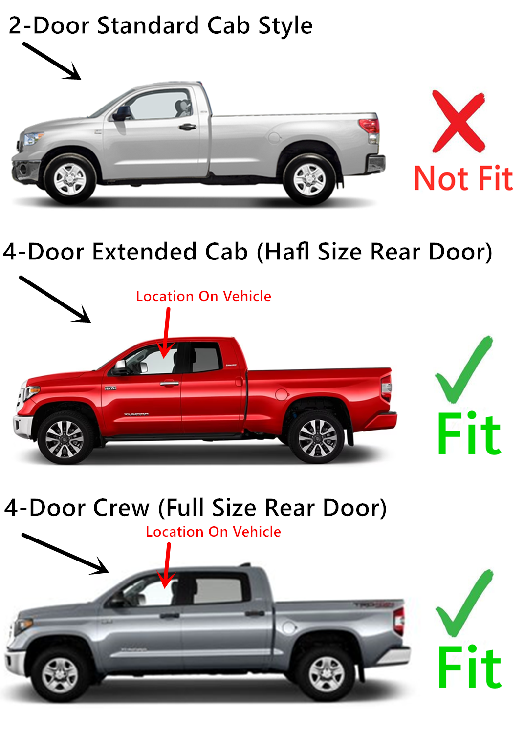 Driver Left Side Front Door Window Door Glass Compatible with Toyota Tundra Pickup 4 Door Crew/Extended Cab 2007-2021 Models