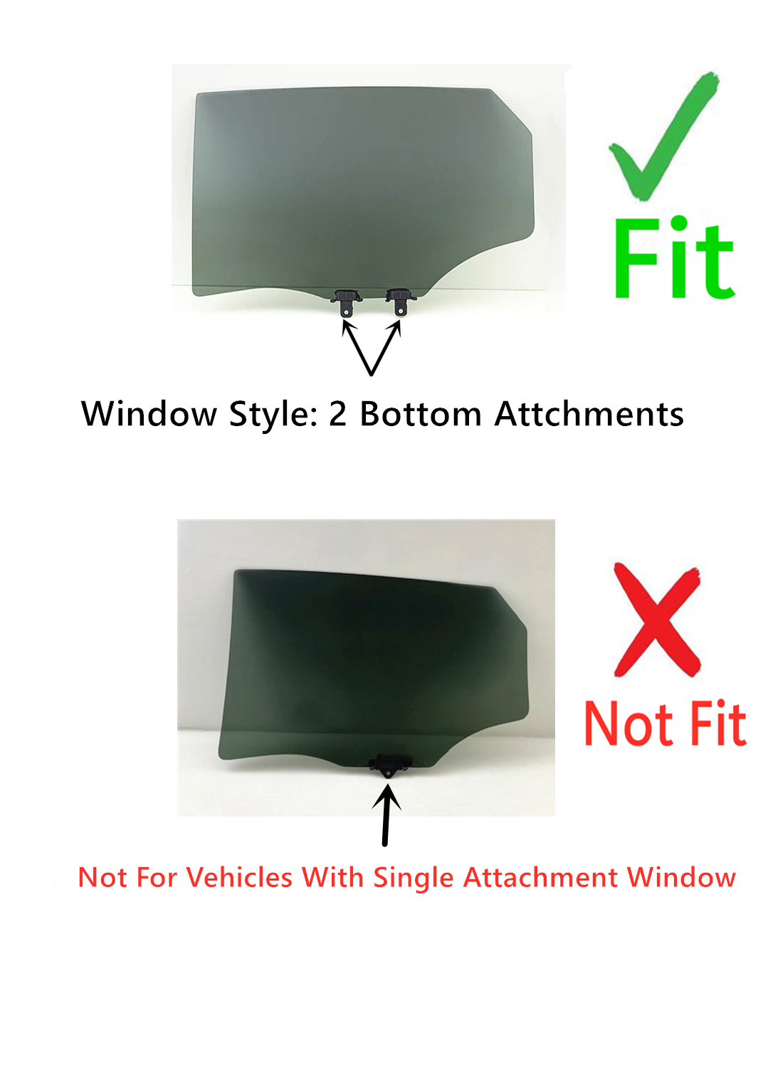 Driver Left Side Rear Door Window Door Glass Compatible with Hyundai Tucson 2010-2015 Models