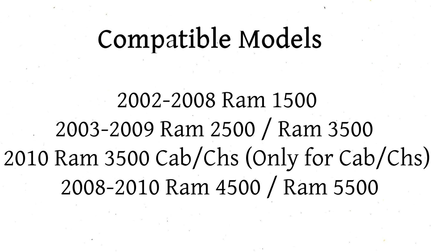 Stationary Non-Heated Back Window Back Glass Compatible with Dodge Ram Pickup 1500 2002-2008 & 2500 3500 2003-2009 & 3500Cab/Chs 2010 & 4500 5500 2008-2010 Models
