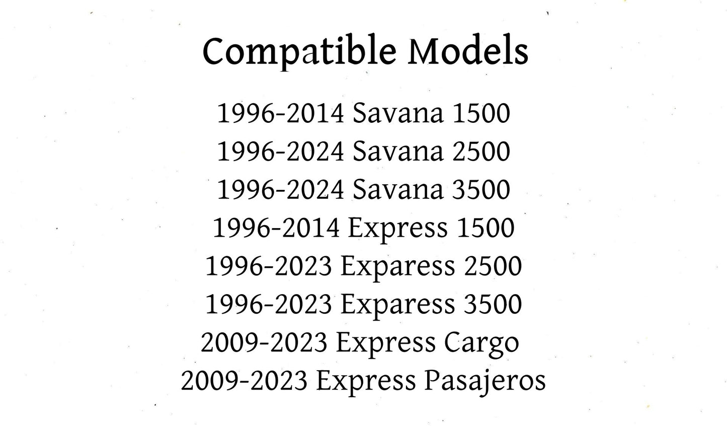 Stationary Back Window Back Glass Driver Left Side Compatible with Chevrolet Express/GMC Savana 1996-2002 Models