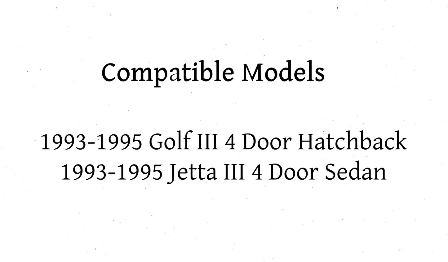 Passenger Right Side Rear Vent Window Vent Glass Compatible with Volkswagen Golf III 4 Door Hatchback / Jetta III 4 Door Sedan 1993-1995 Models