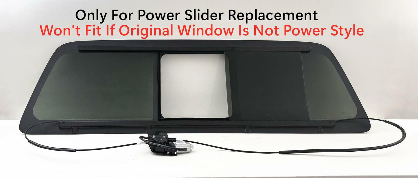 Rear Power Slider Back Window Glass Compatible with Ford F250 / F350 / F450 / F550 / F650 / F750 Pickup 2009-2016 Models (Not For F150)