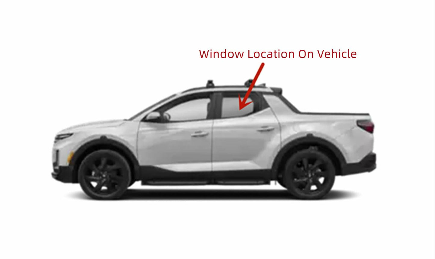 Privacy Driver Left Side Rear Door Window Door Glass Compatible with Hyundai Santa Cruz 2022-2024 Models