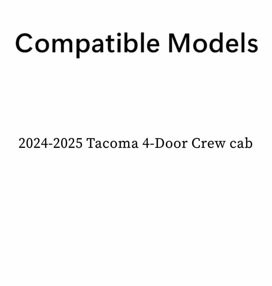 Tempered Driver Left Side Rear Door Window Door Glass Compatible with Toyota Tacoma Crew Cab Pickup 2024-2025 Models