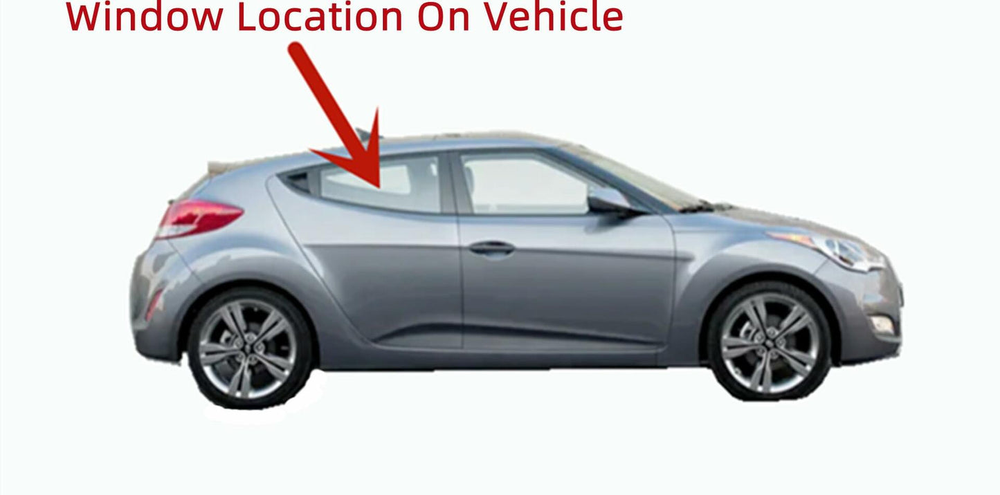 Tempered Passenger Right Side Rear Door Window Door Glass Compatible with Hyundai Veloster 2019-2022 Models