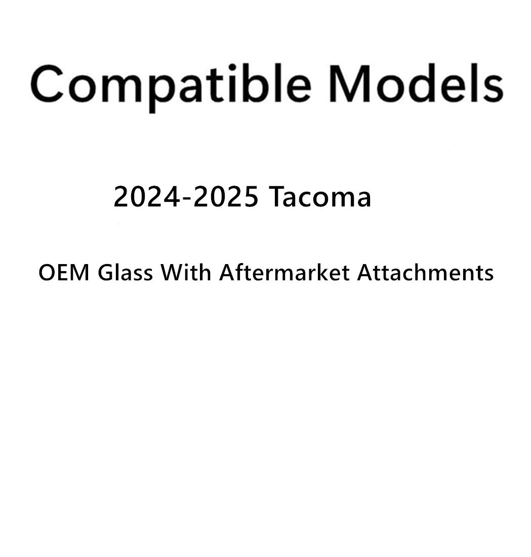 OEM With Aftermarket Attachments Tempered Passenger Right Side Front Door Window Glass Compatible with Toyota Tacoma Pickup 2024-2025 Model
