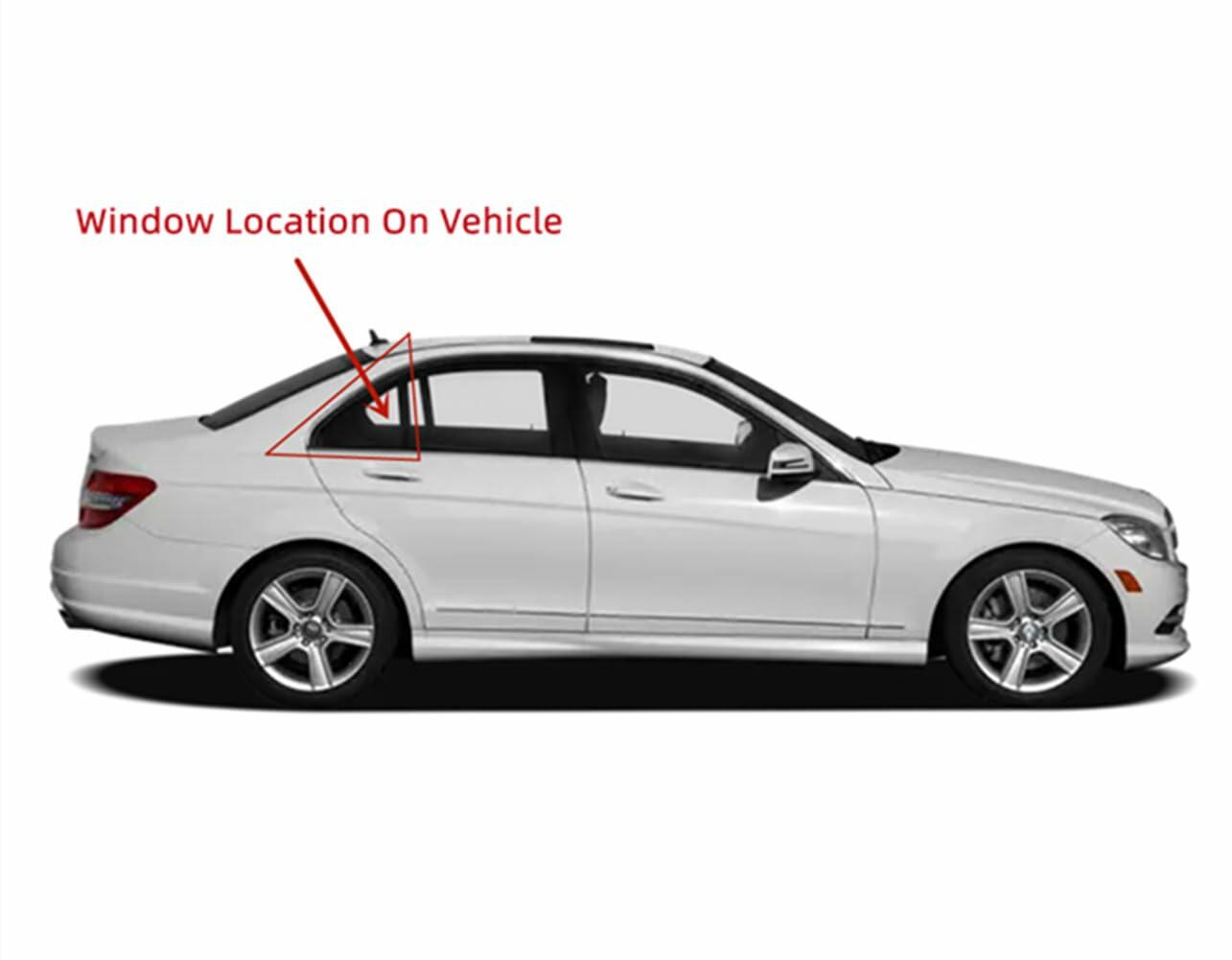Passenger Right Side Rear Vent Window Vent Glass Compatible with Mercedes Benz C300 C350 C63AMG Sedan 2008-2011 Models