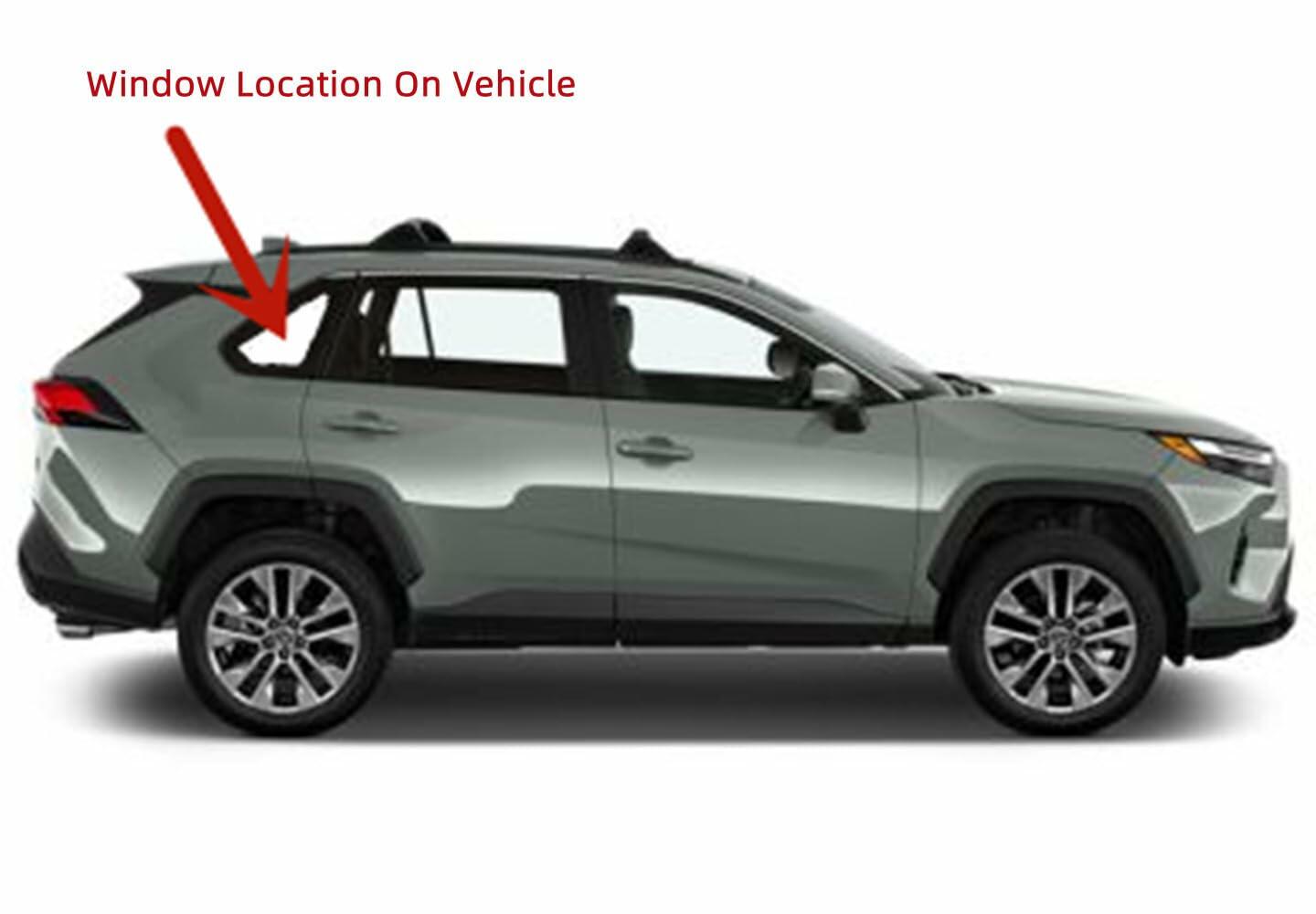 Clear Passenger Right Side Quarter Window Quarter Glass Compatible with Toyota RAV4/ RAV4 Prime/ RAV4 Plug-in Hybrid 2019-2025 Models