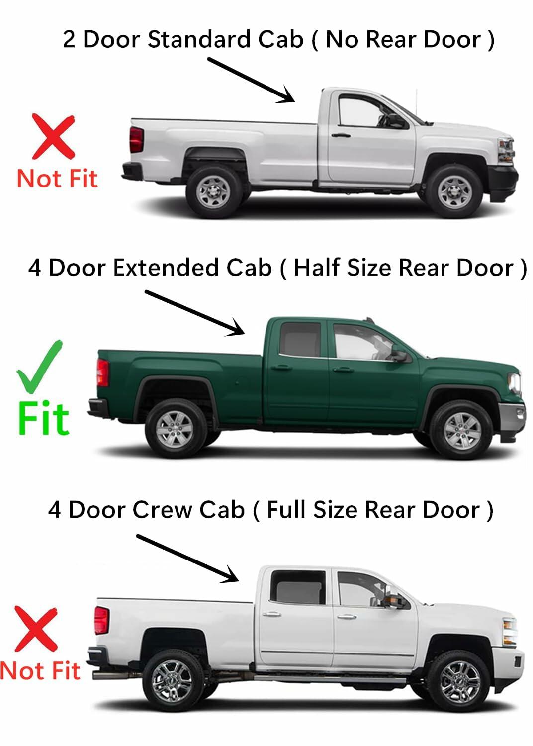 Passenger Right Side Rear Door Window Glass Compatible with GMC Sierra/Chevrolet Silverado 2500 3500 4 Door Extended Cab 2015-2019 Models/1500 4 Door Extended Cab 2014-2018 Models