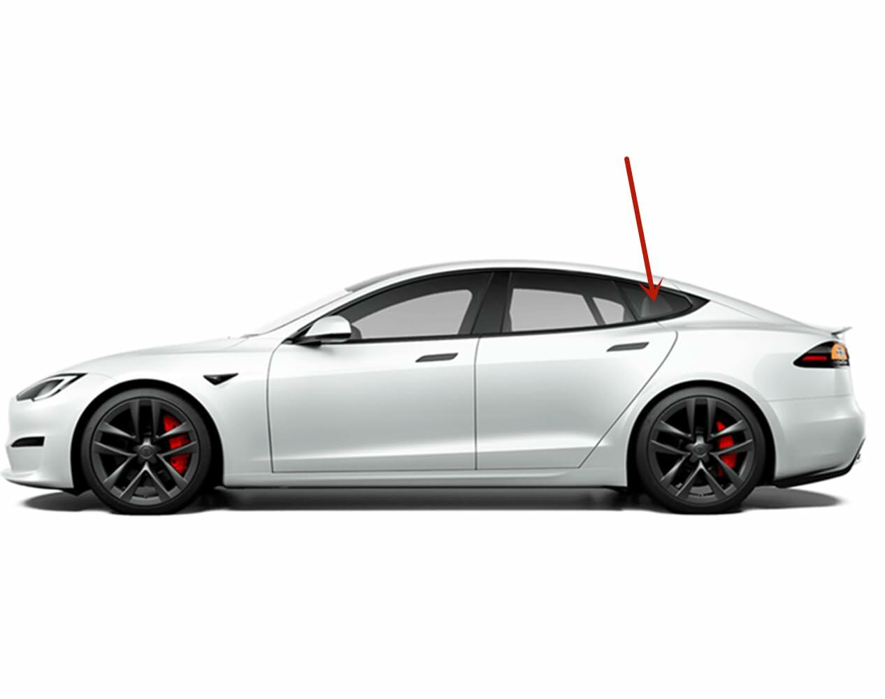 Tempered Driver Left Side Rear Quarter Window Quarter Glass Compatible with Tesla Model S 2012-2025 Models