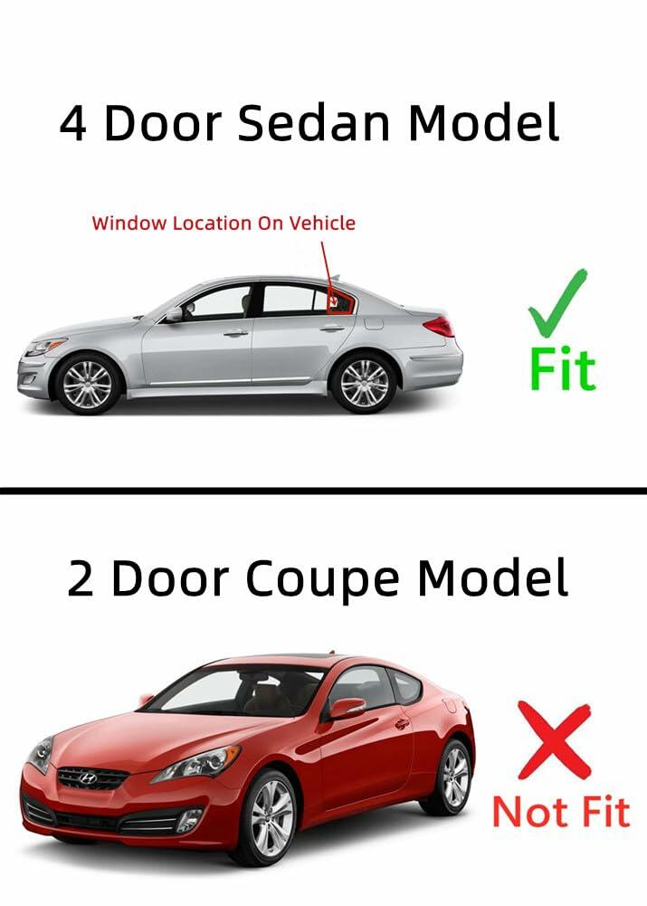 Driver Left Side Rear Vent Window Vent Glass Compatible with Hyundai Genesis 4 Door Sedan 2009-2014 Models