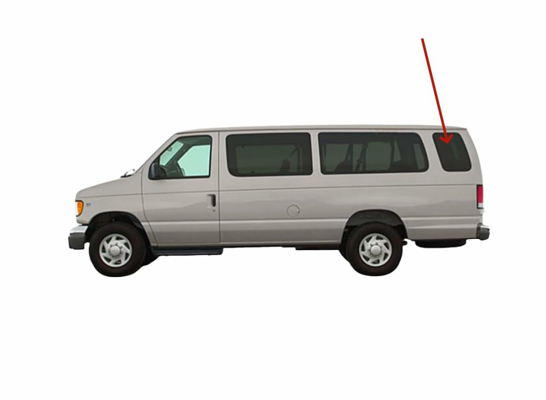 OE Driver Left Side Quarter Window Quarter Glass Compatible with Ford Econoline Extended Van 1998-2016 Models