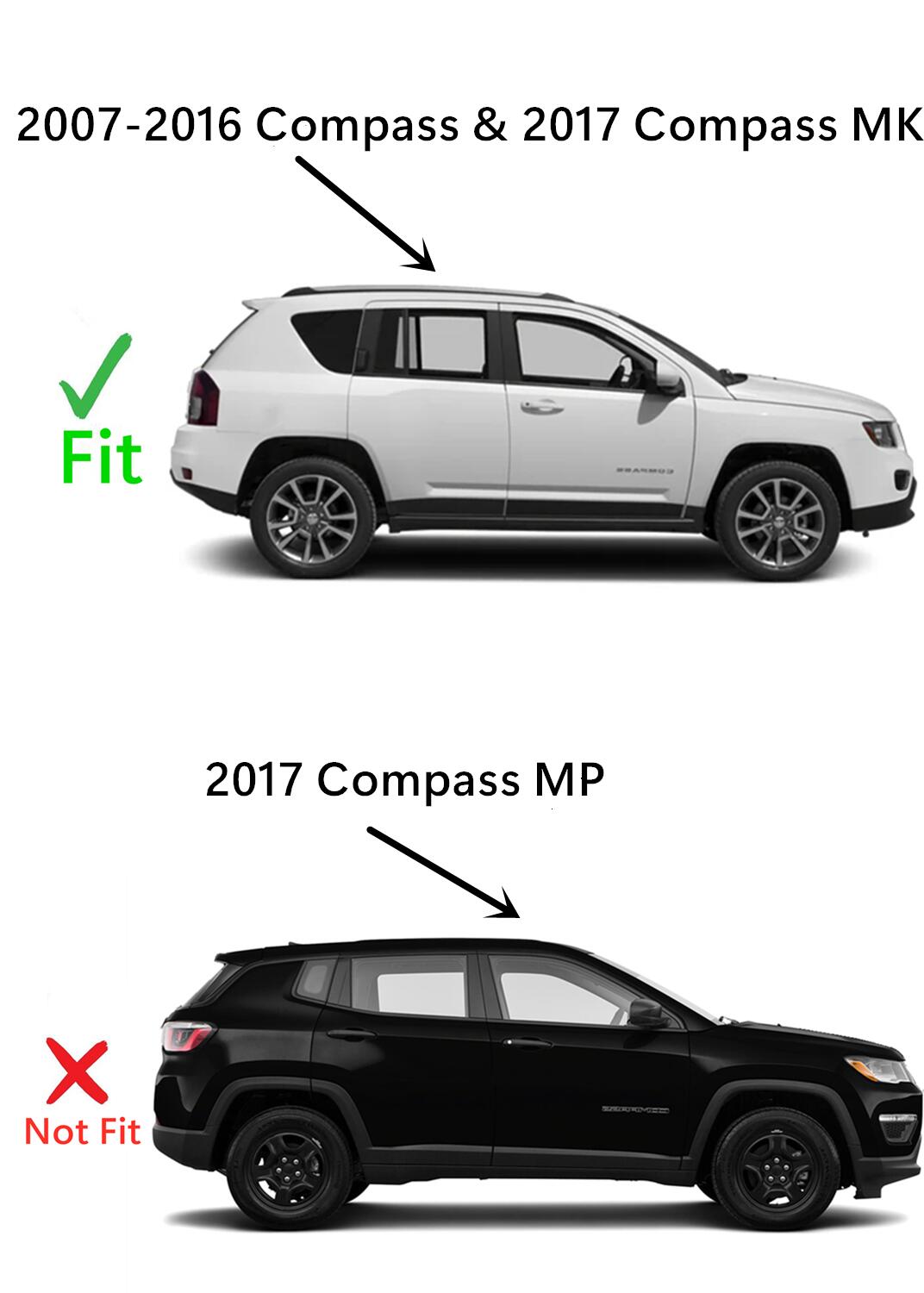 OE Passenger Right Side Vent Window Vent Glass Compatible with Jeep Compass 2007-2016 / Compass MK 2017 Models