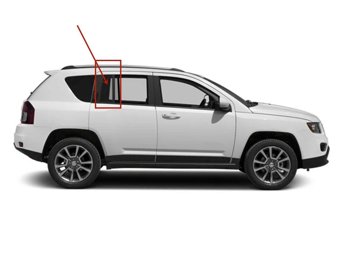 OE Passenger Right Side Vent Window Vent Glass Compatible with Jeep Compass 2007-2016 / Compass MK 2017 Models