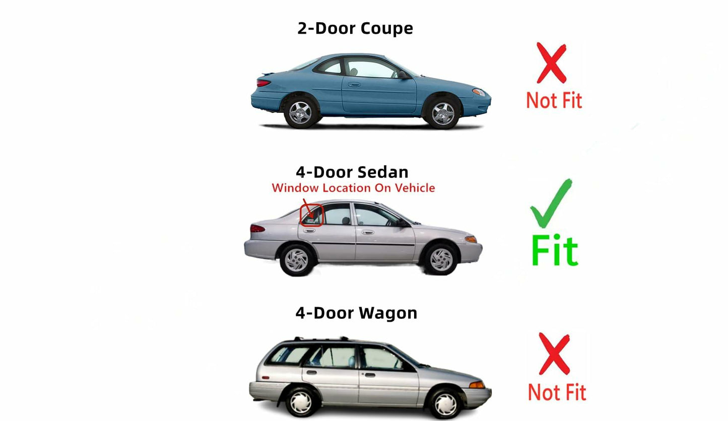 Passenger Right Side Rear Vent Window Vent Glass Compatible with Ford Escort 4 Door Sedan 1997-2002 Models/Mercury Tracer 4 Door Sedan 1997-1999 Models