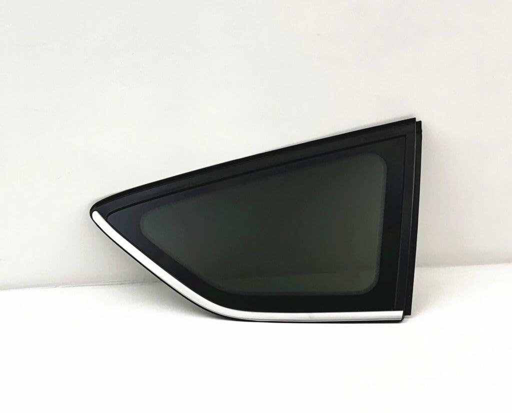 Tempered Passenger Right Side Rear Quarter Window Quarter Glass Chrome Frame Style Compatible with Ford Escape 2013-2019 Models