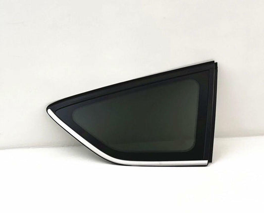 Tempered Passenger Right Side Rear Quarter Window Quarter Glass Chrome Frame Style Compatible with Ford Escape 2013-2019 Models