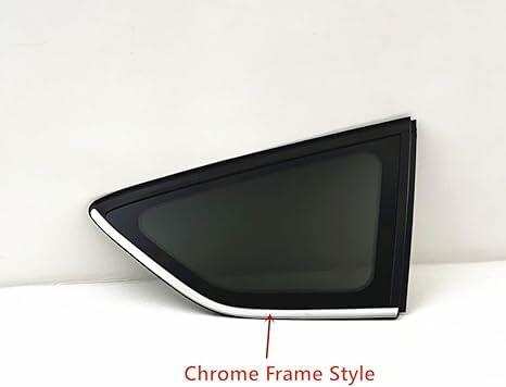 Tempered Passenger Right Side Rear Quarter Window Quarter Glass Chrome Frame Style Compatible with Ford Escape 2013-2019 Models