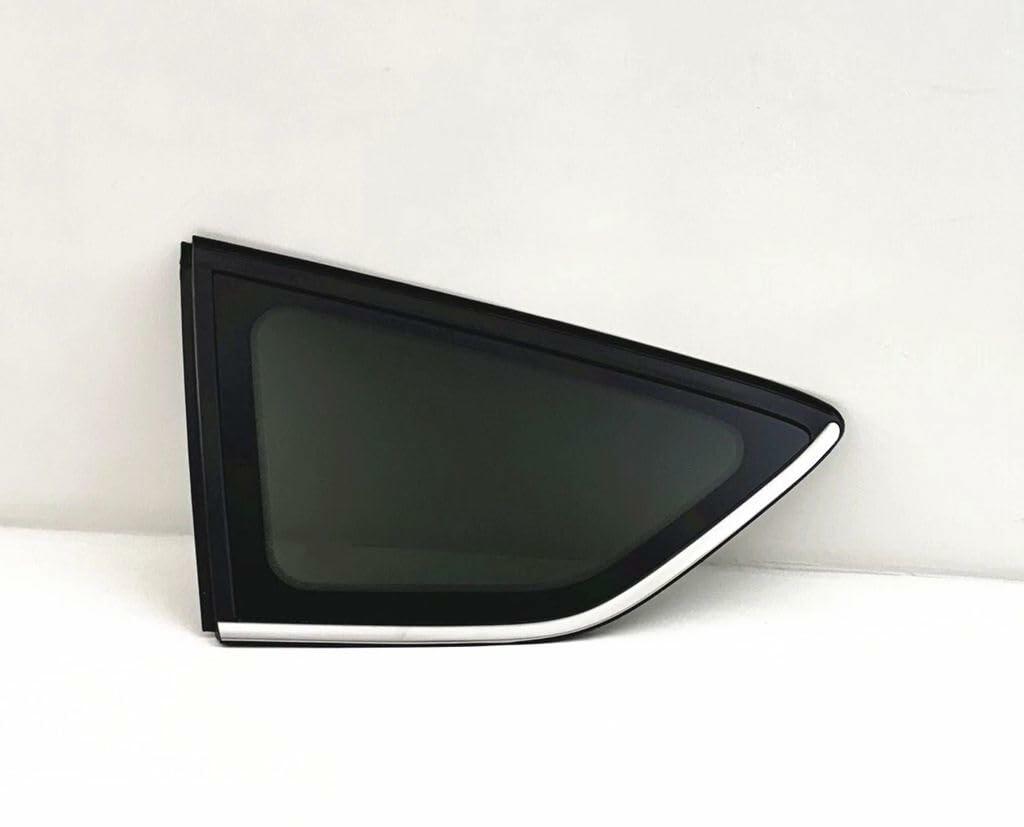 Tempered Driver Left Side Rear Quarter Window Quarter Glass Chrome Frame Style Compatible with Ford Escape 2013-2019 Models