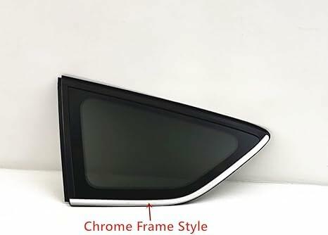 Tempered Driver Left Side Rear Quarter Window Quarter Glass Chrome Frame Style Compatible with Ford Escape 2013-2019 Models