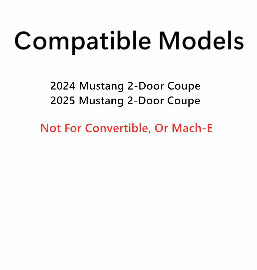 Passenger Right Side Quarter Window Glass Compatible with Ford Mustang 2-Door Coupe 2024-2025 Models