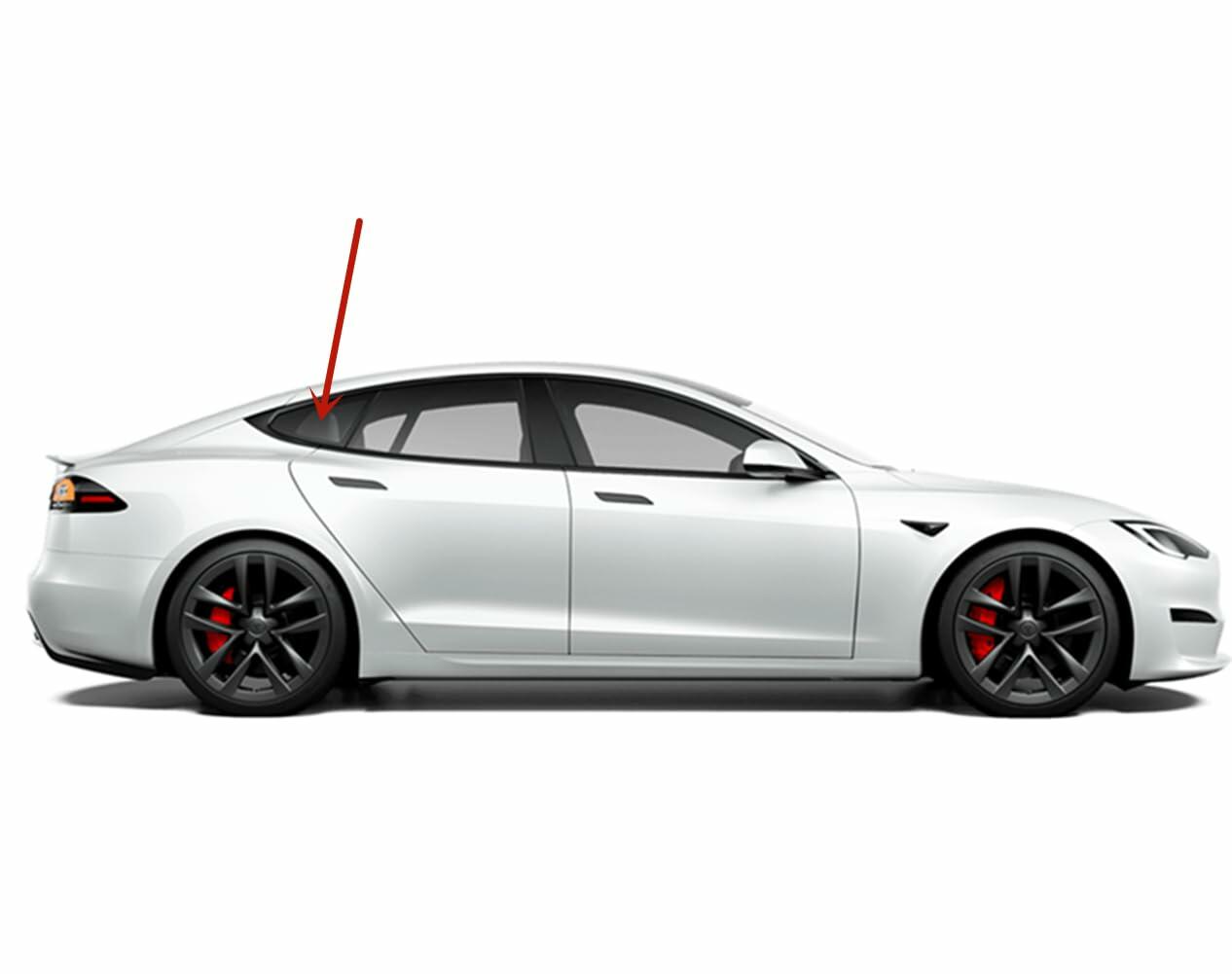 Tempered Passenger Right Side Rear Quarter Window Quarter Glass Compatible with Tesla Model S 2012-2025 Models
