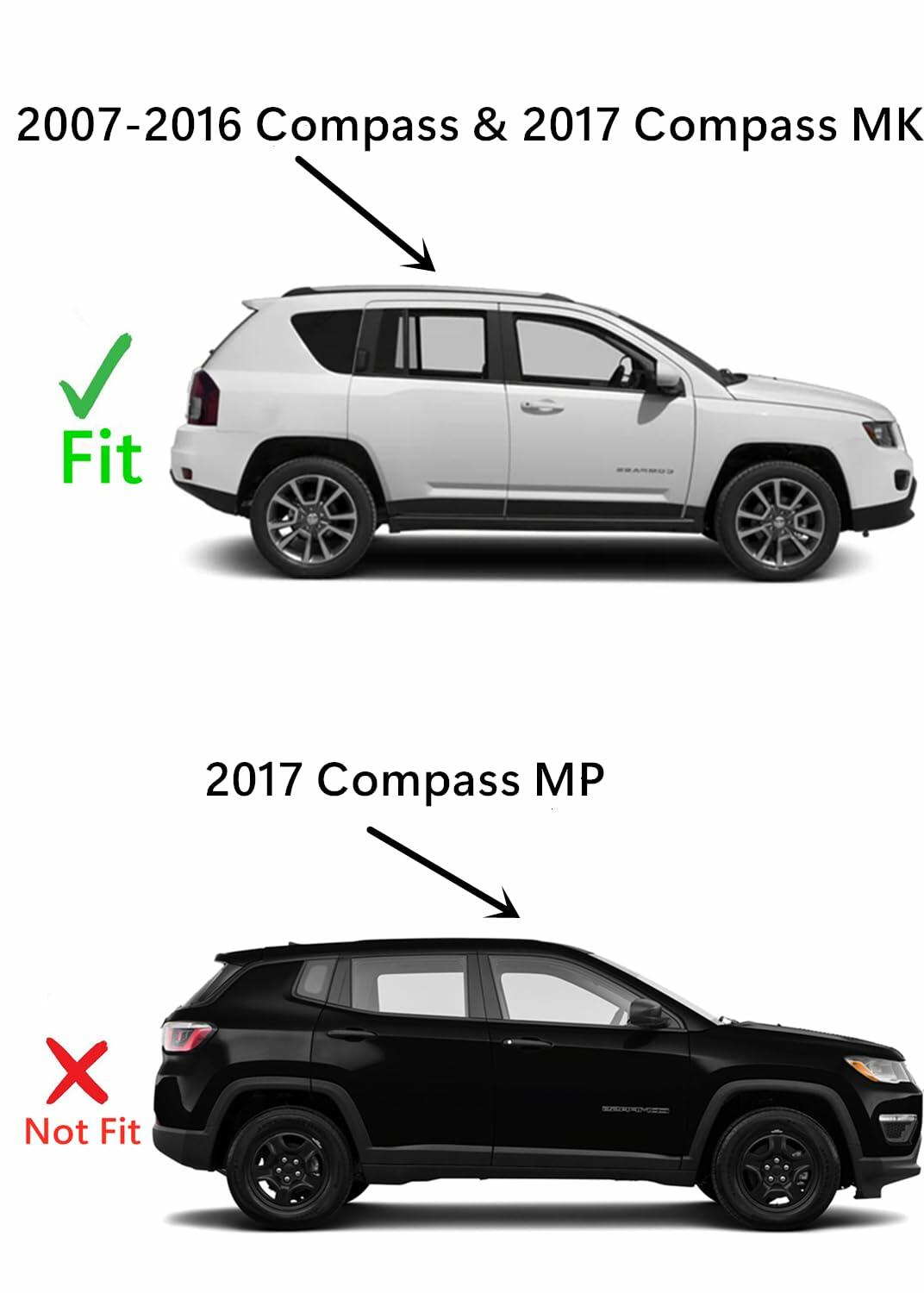 OE Passenger Right Side Vent Window Vent Glass Compatible with Jeep Compass 2007-2016 / Compass MK 2017 Models