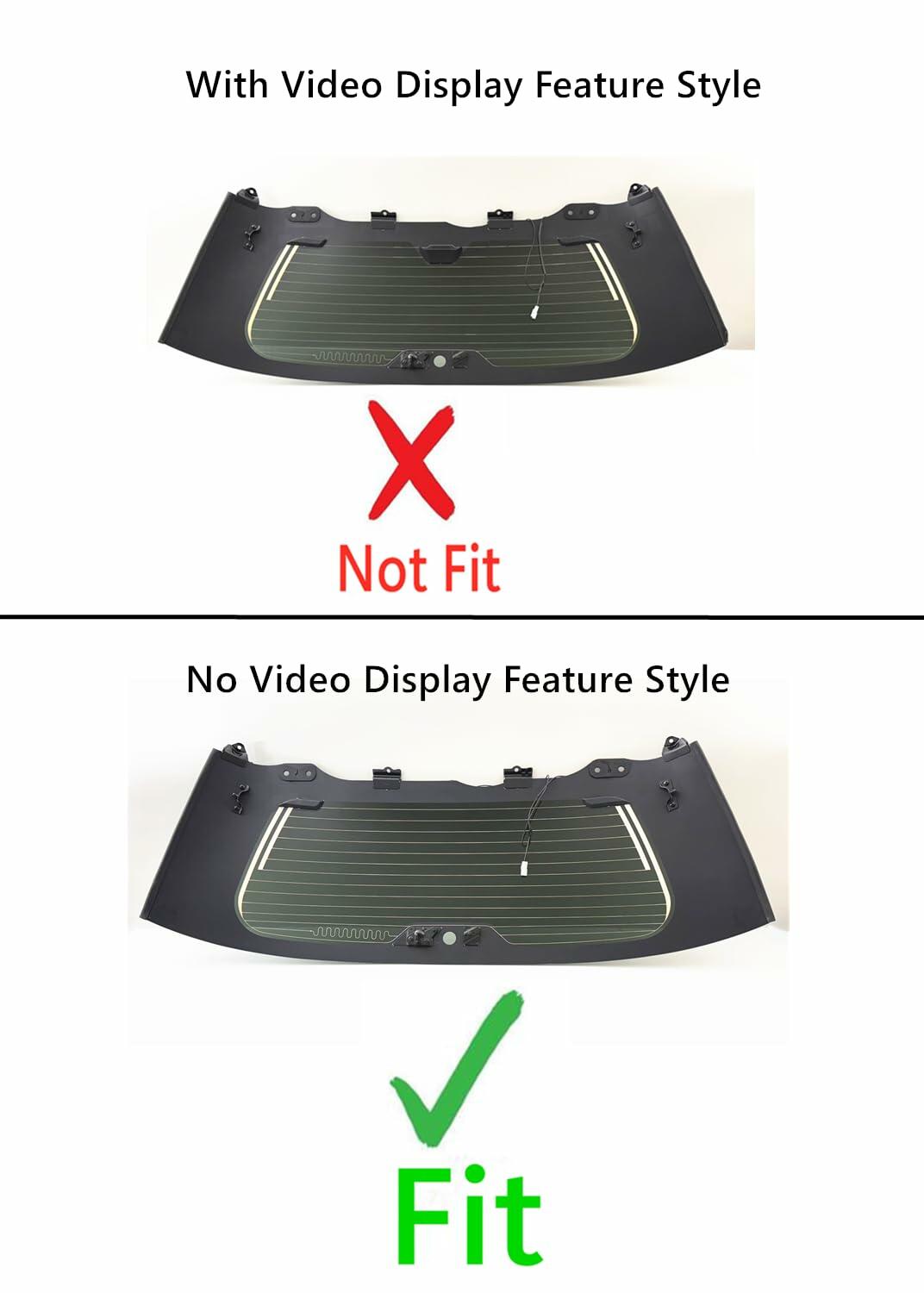 Without-Video-Display Style Heated Rear Tailgate Back Window Back Glass Compatible with Toyota Sequoia 2023-2025 Models