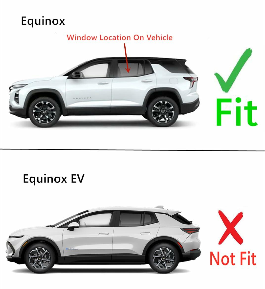 Tempered Driver Left Side Rear Door Window Door Glass Compatible with Chevrolet Equinox 2025 Models