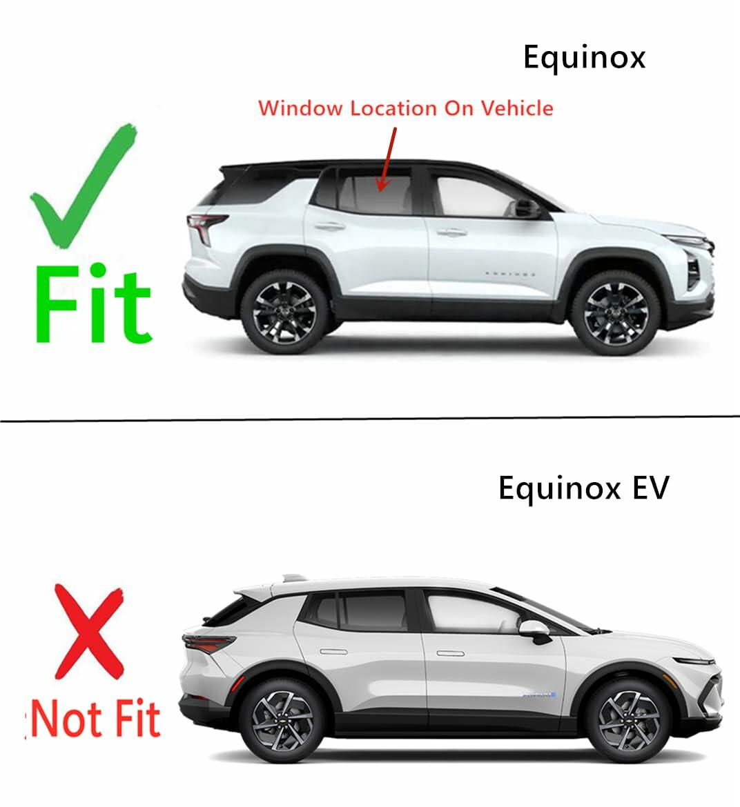 Tempered Passenger Right Side Rear Door Window Door Glass Compatible with Chevrolet Equinox 2025 Models