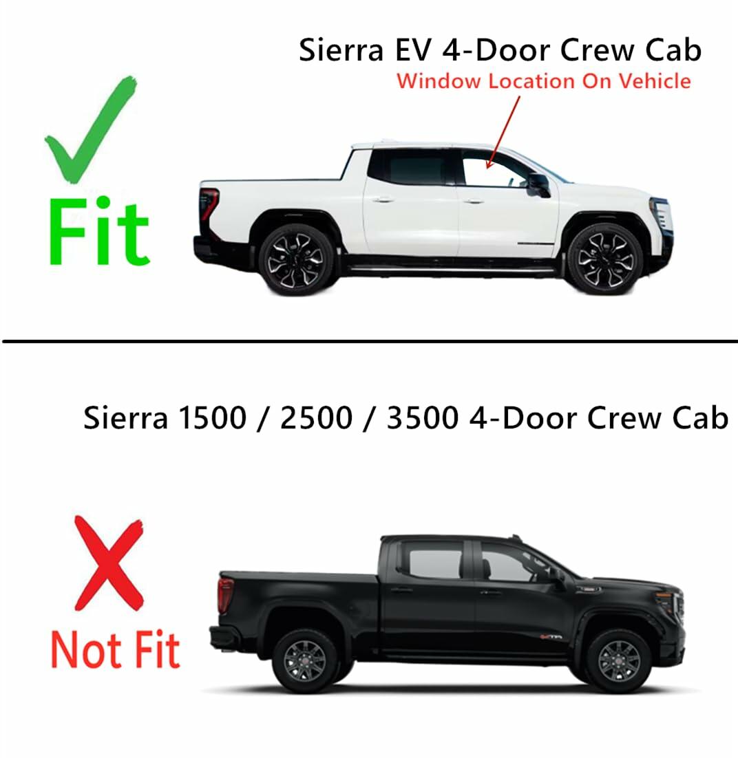 Laminated Passenger Right Side Front Door Window Door Glass Compatible with GMC Sierra EV 2024-2025 Models